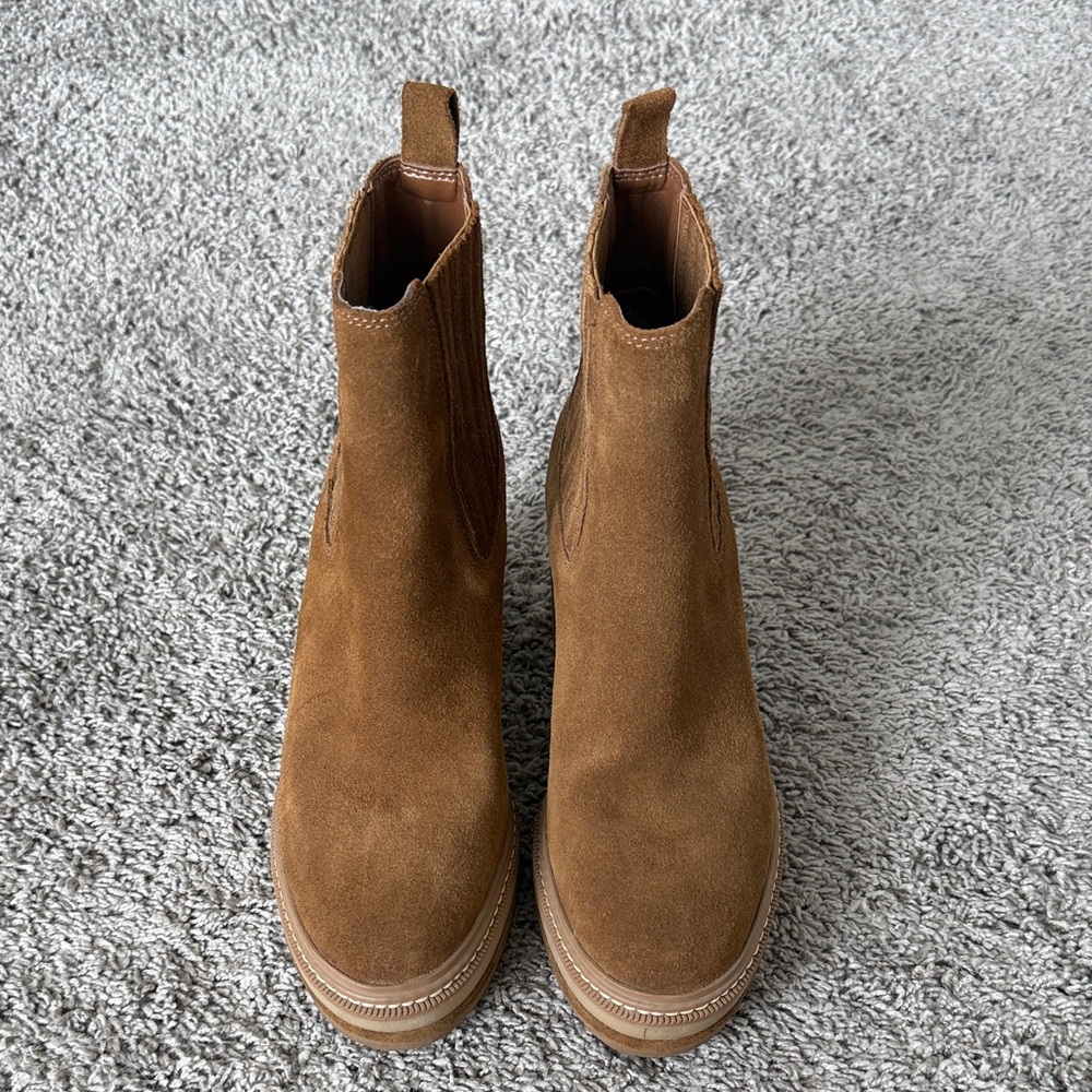Womens Brown Suede Chelsea Boots